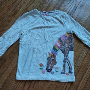 Mini Boden superstitch horse top sz 11-12